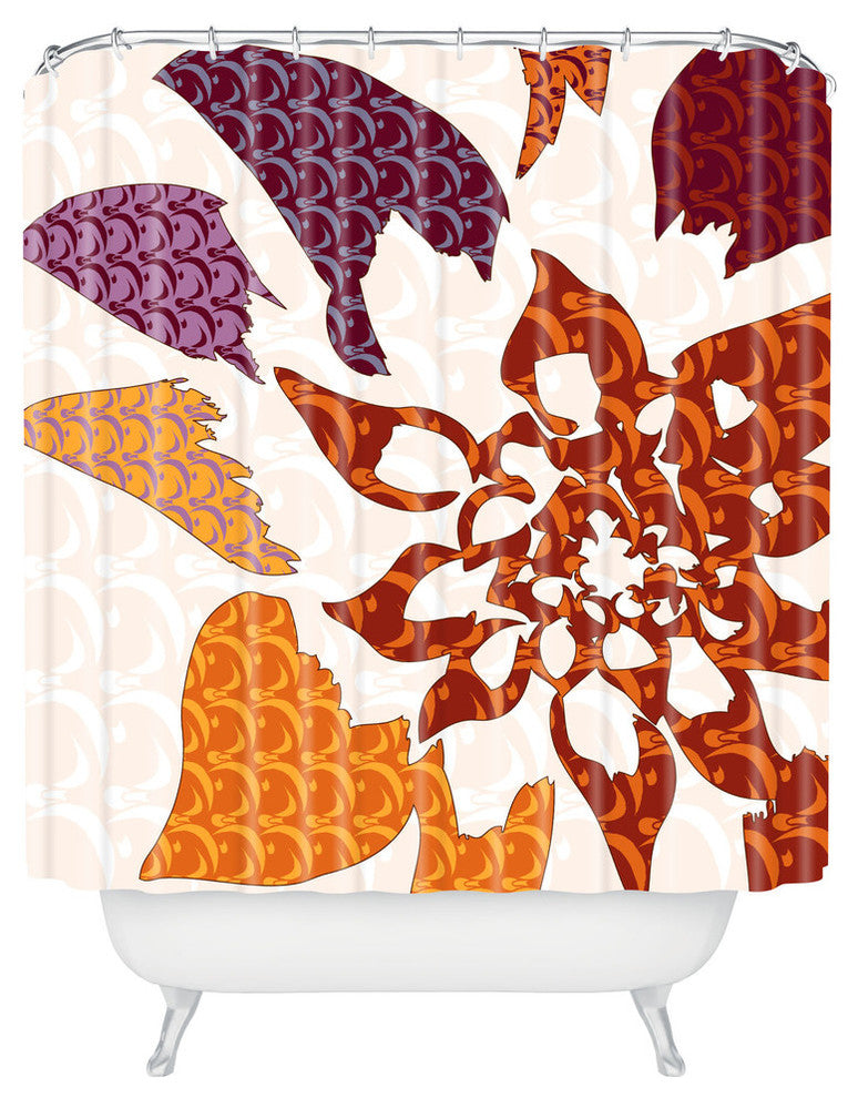 Deny Designs Karen Harris Constance In Orange Blossom Shower Curtain
