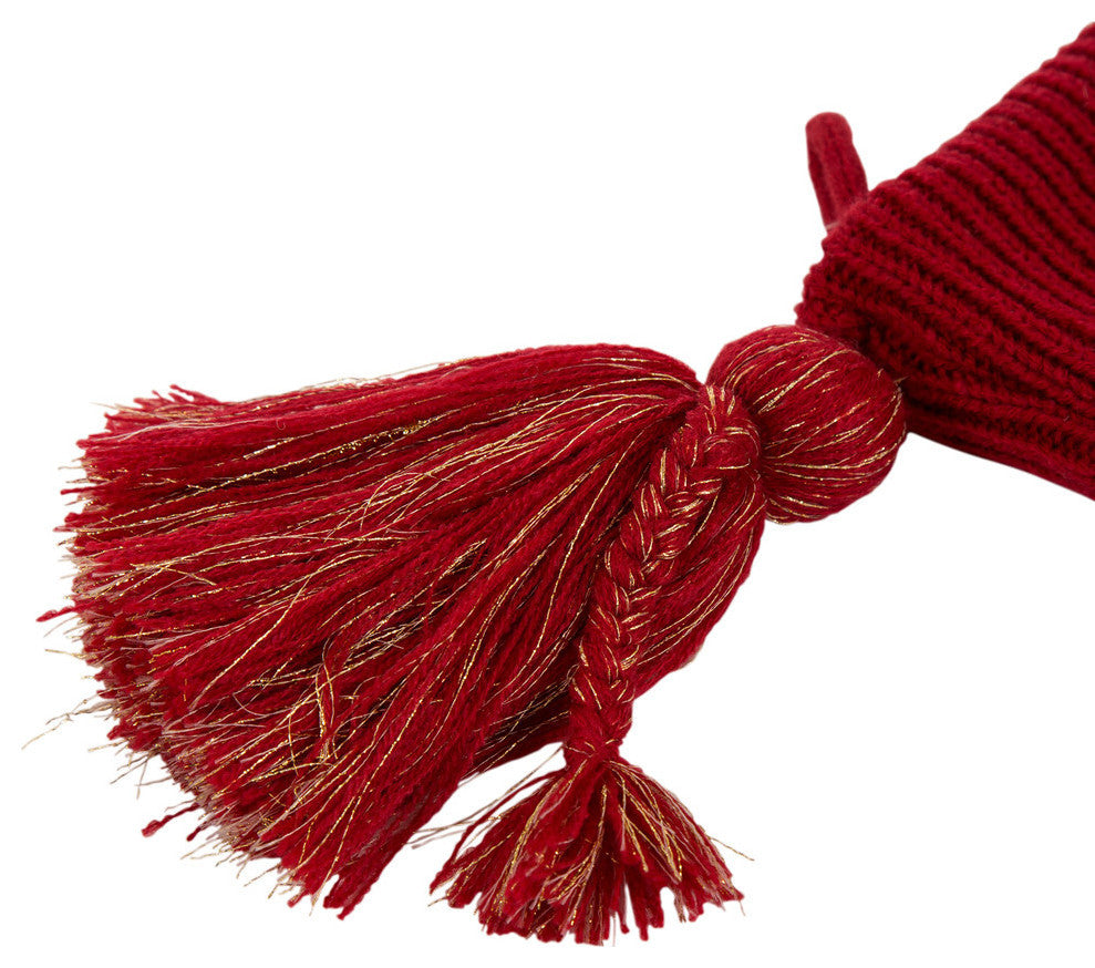 24" Knitted Acrylic Christmas Stocking With Snowflake