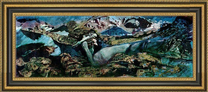 Michael Vrubel a Demon Fallen Framed Premium Canvas Print, 15"x30"