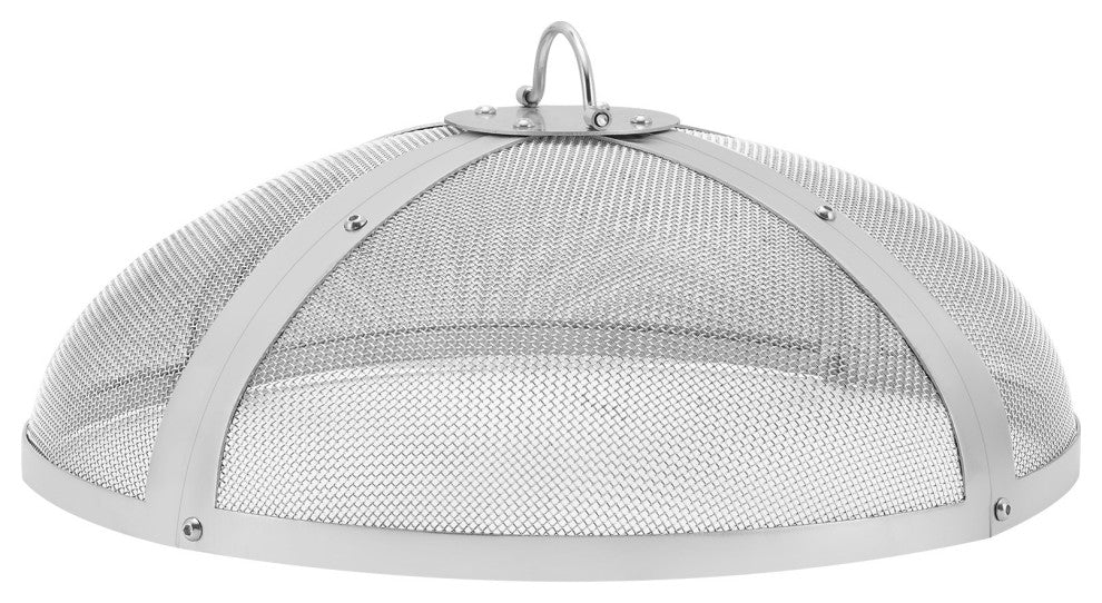 VEVOR 27" Round Firepit Spark Screen Cover Lid Stainless Steel Wood Burning