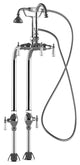 Clawfoot Tub Freestand Gooseneck Faucet, Hand-Held Shower Combo, Polished Chrome