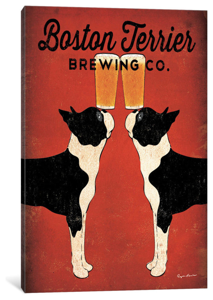 "Boston Terrier Brewing Co. " by Ryan Fowler, 26x18x1.5"