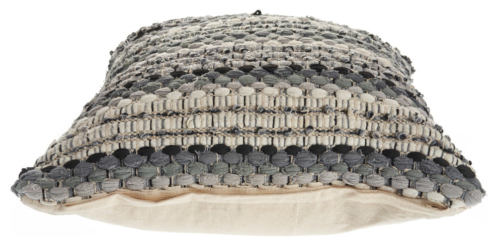Grayscale Weave Throw Pillow