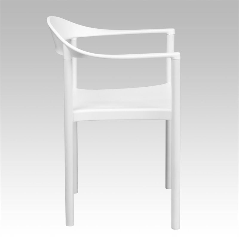 Flash Furniture Hercules Plastic Cafe Stacking Chair in White