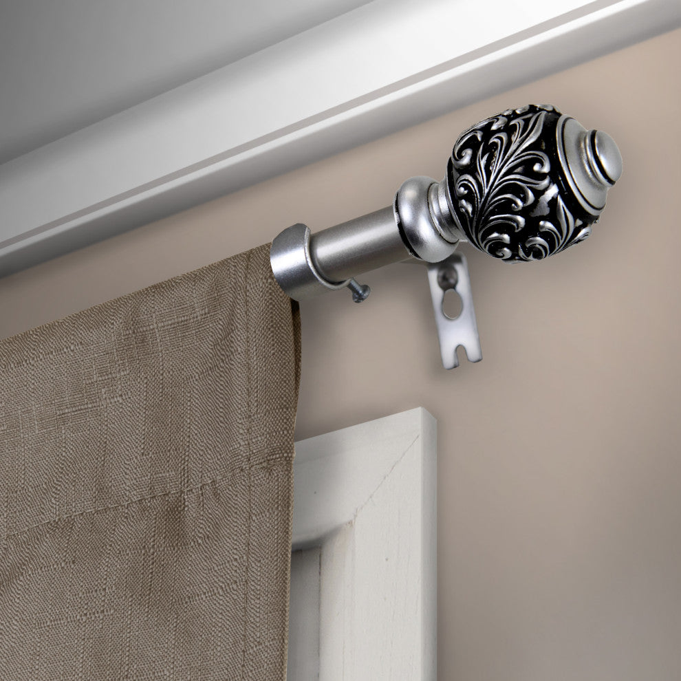 Tilly Curtain Rod, Satin Nickel, 48-84"