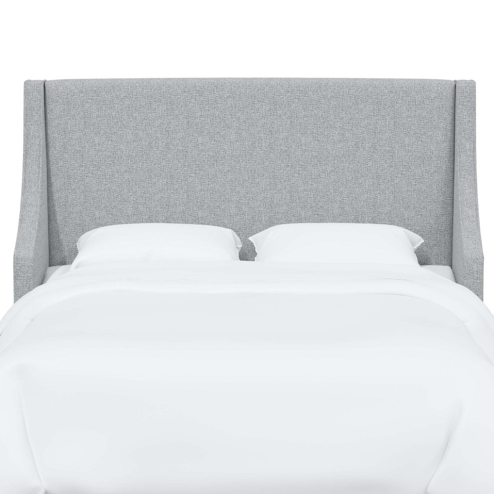 Fully Upholstered Wingback Headboard, Zuma Pumice, Queen