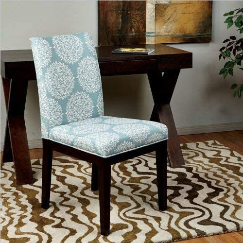 Upholstered Parsons Chair with Espresso Finish Wood Legs, Gabrielle Sky