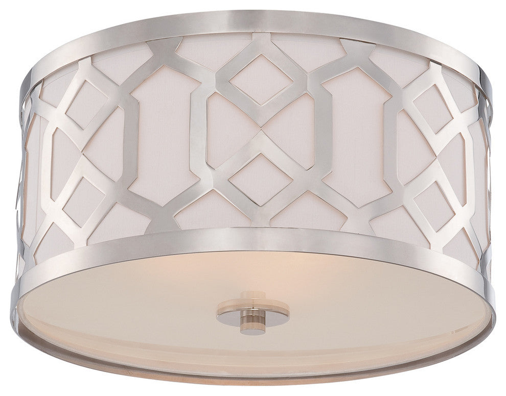 Libby Langdon for Crystorama Jennings 3 Light Polished Nickel Ceiling Mount