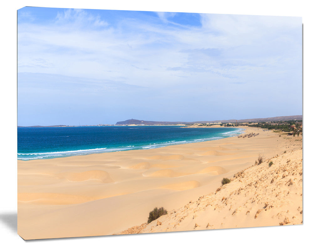 Sea and Clouds in Blue Sky, Seashore Canvas Art Print, 60"x28"
