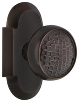 Cottage Plate Passage Craftsman Knob, Timeless Bronze