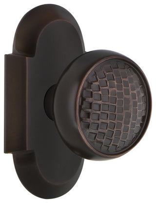 Cottage Plate Passage Craftsman Knob, Timeless Bronze