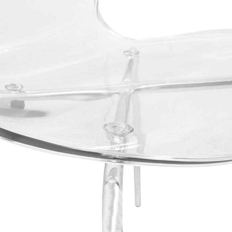 Stackable Plastic Dining Chair with Chrome Legs for Indoor and Outdoor Set of 2, Clear