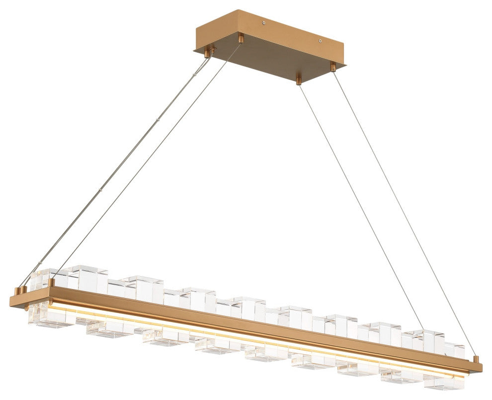 Bruco 2 Light LED Chandelier, Gold