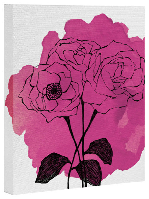 Deny Designs Morgan Kendall Pink Spray Roses Art Canvas