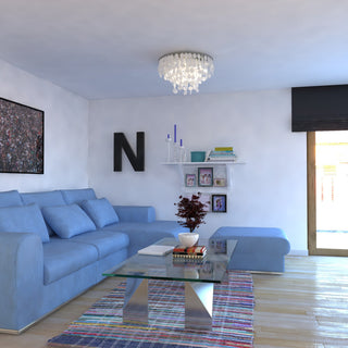 Vaxcel Lighting C0118 Elsa 5 Light 24"W Flush Mount Ceiling - Satin Nickel