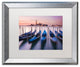 Michael Blanchette 'Blue Gondolas' Art, Silver Frame, White Mat, 20x16