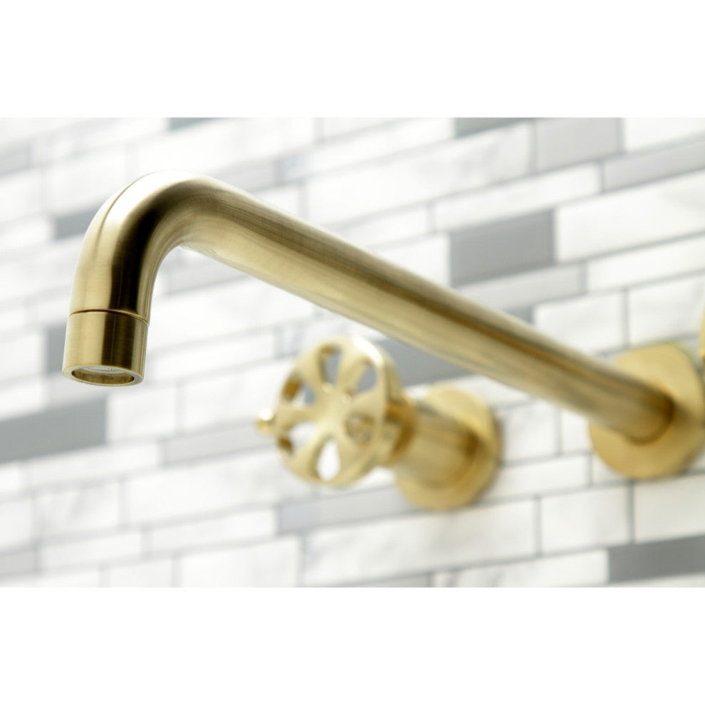 KS8047RX Wall Mount Tub Faucet, Brushed Brass
