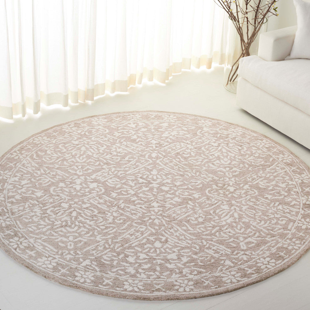 Safavieh Lauren Ralph Lauren Collection LRL6935 Rug, Silver/Ivory, 7' Round