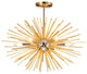 Sami Sputnik Shiny Chrome and Frosted Brass Industrial Chandelier