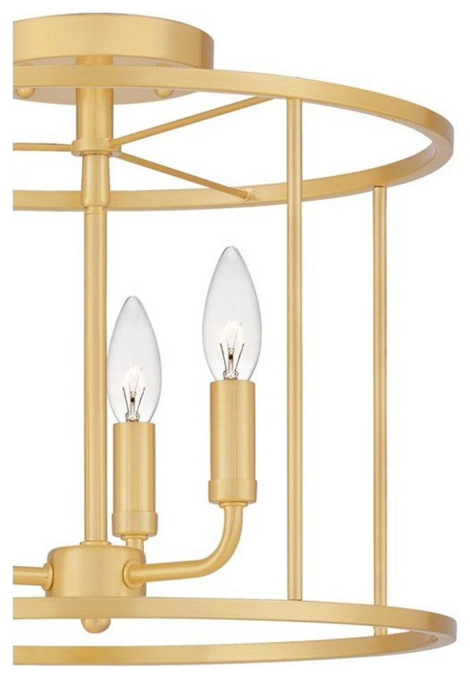 Quoizel ABR1714MBK Three Light Semi Flush Mount, Matte Black Finish