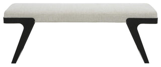 Hover Bench is streamlined With an aged black curved iron base