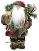 12" Standing Country Santa Holding Gift Spruce Bough and Sack
