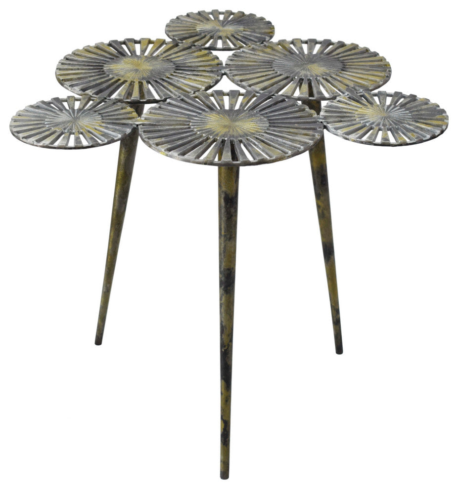 Industrial Flora Accent Table Antique Gold - Gold