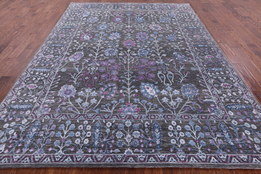 Persian Wool and Silk Hand Knotted Rug 8' 0" X 10' 10" Q6941