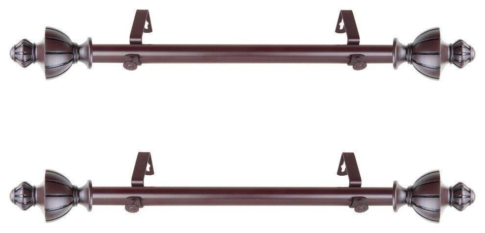 Jacob Side Curtain Rods 12-20", Mahogany