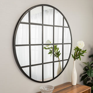 40" Modern Round Window Wall Mirror