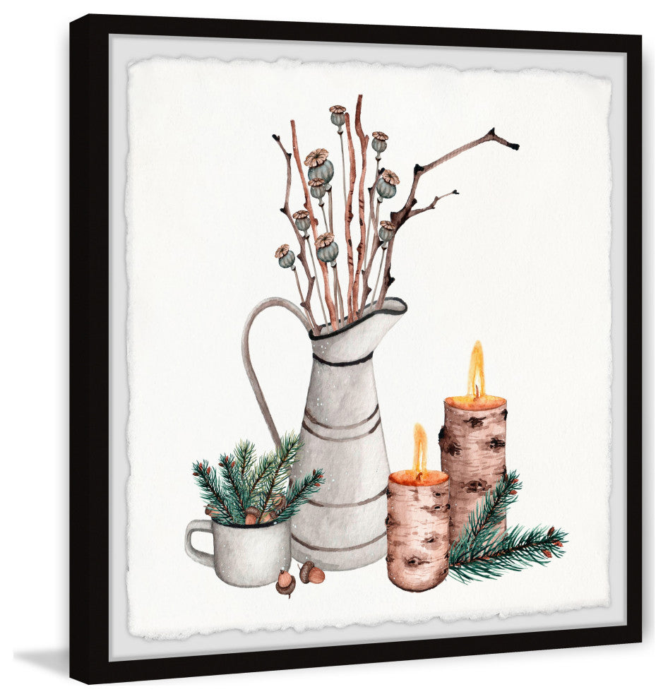 "Fig Tree and Candles" Framed Painting Print, 32x32