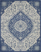 8" x 10" Ivory and Blue Medallion Area Rug