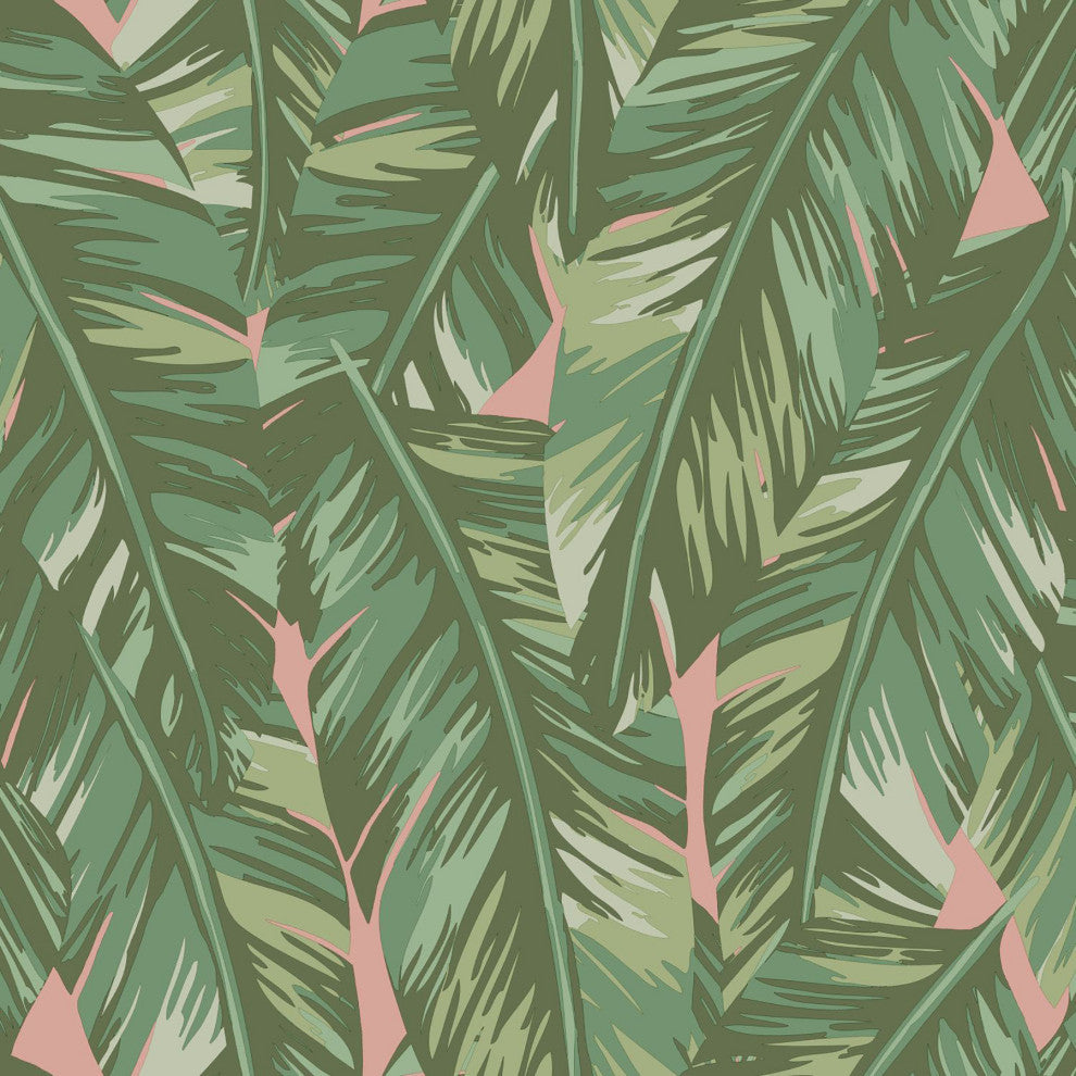 Dumott Olive Tropical Leaves Wallpaper Bolt