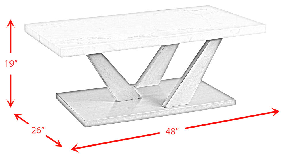 Greta Rectangular Coffee Table, Gray