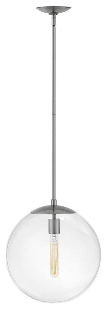 Hinkley Warby Medium Orb Pendant, Polished Antique Nickel