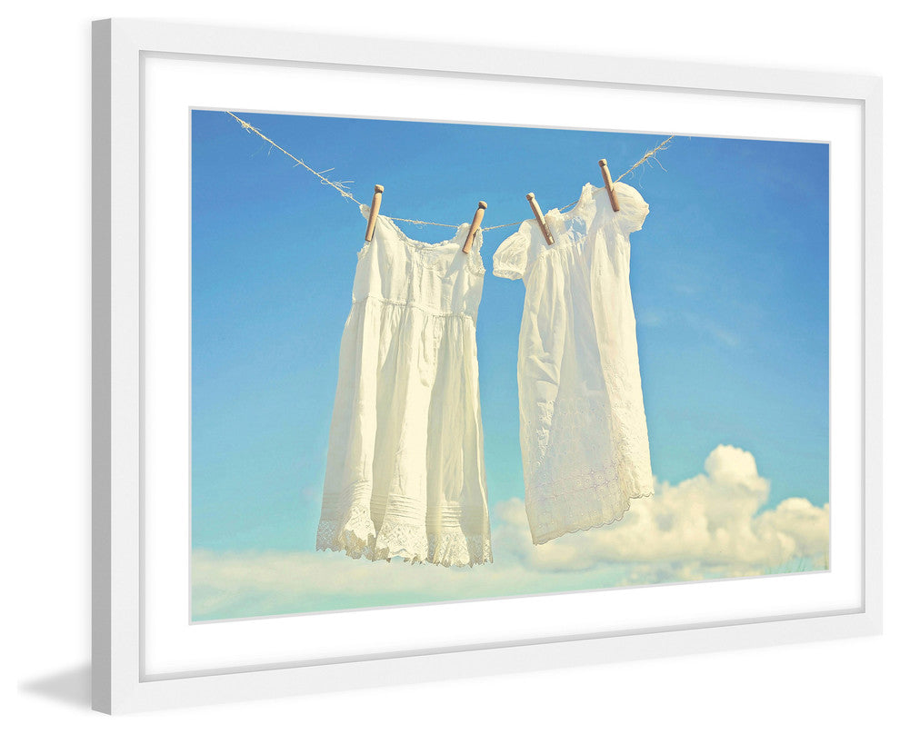 Marmont Hill, "Hanging Whites" by Sylvia Cook Framed Painting Print, 36x24