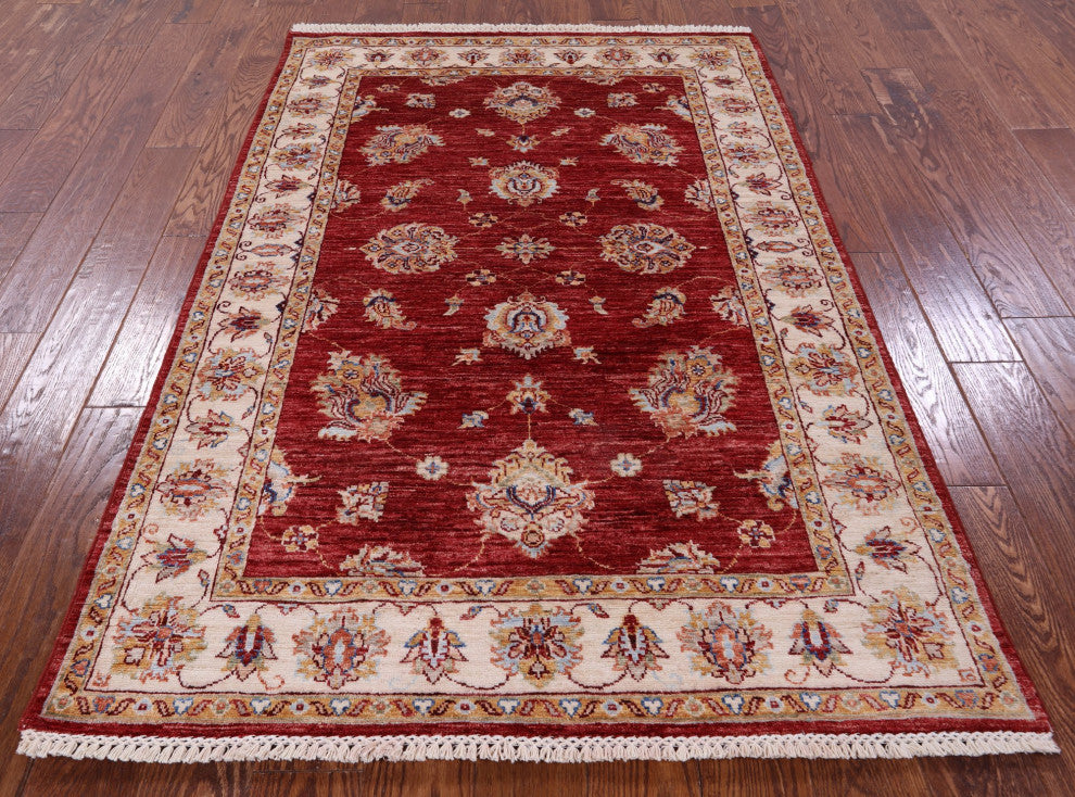 4' 0" X 5' 9" Persian Tabriz Hand-Knotted Wool Rug - Q12784