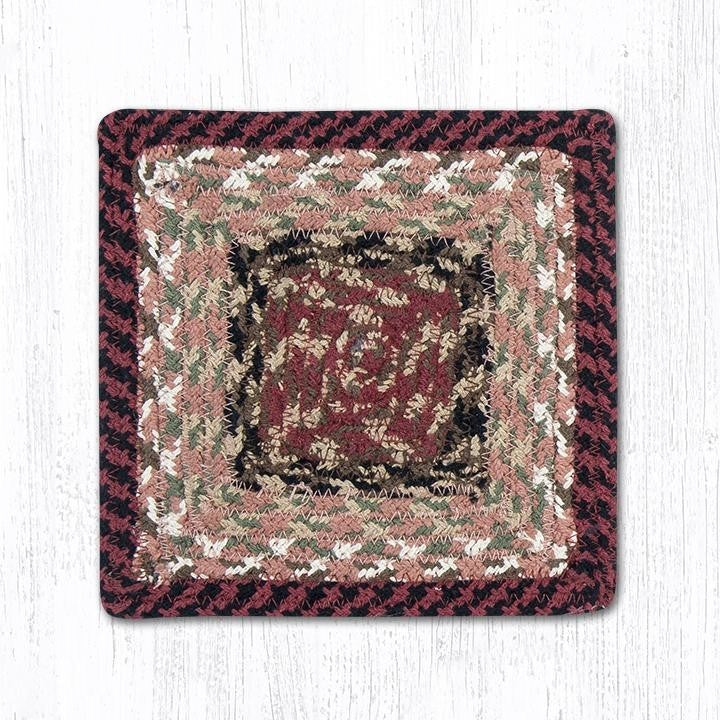 Burgundy/Mustard Square Trivet 8"x8"