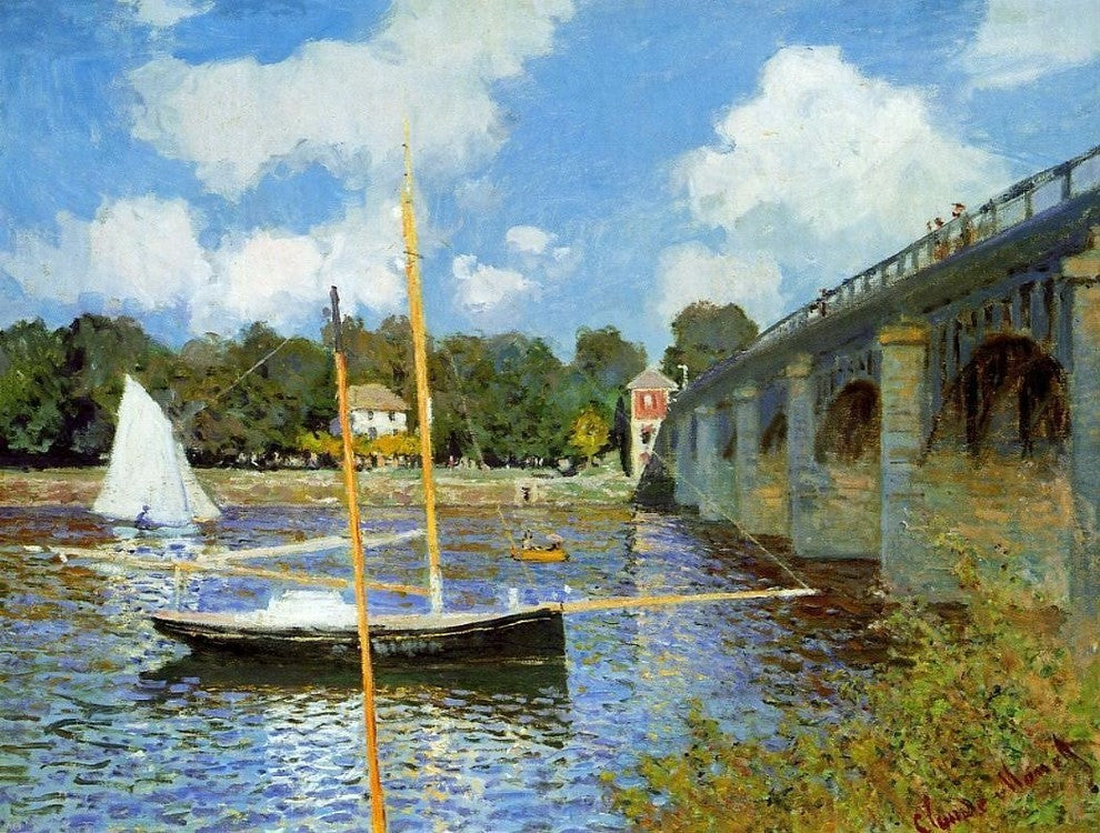 Claude Oscar Monet A Road Bridge at Argenteuil Gallery Wrapped Canvas Print