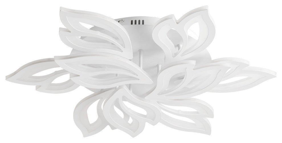 Modern White Multi-Leave Shape Semi Flush Mount LED Ceiling Light