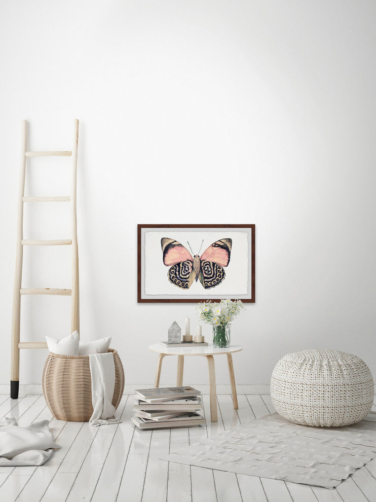 "Artsy Pink and Black Wings" Framed Painting Print, 36"x24"