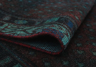 Vintage Overdyed Walker Gray/Burgundy Runner, 2'9x9'4