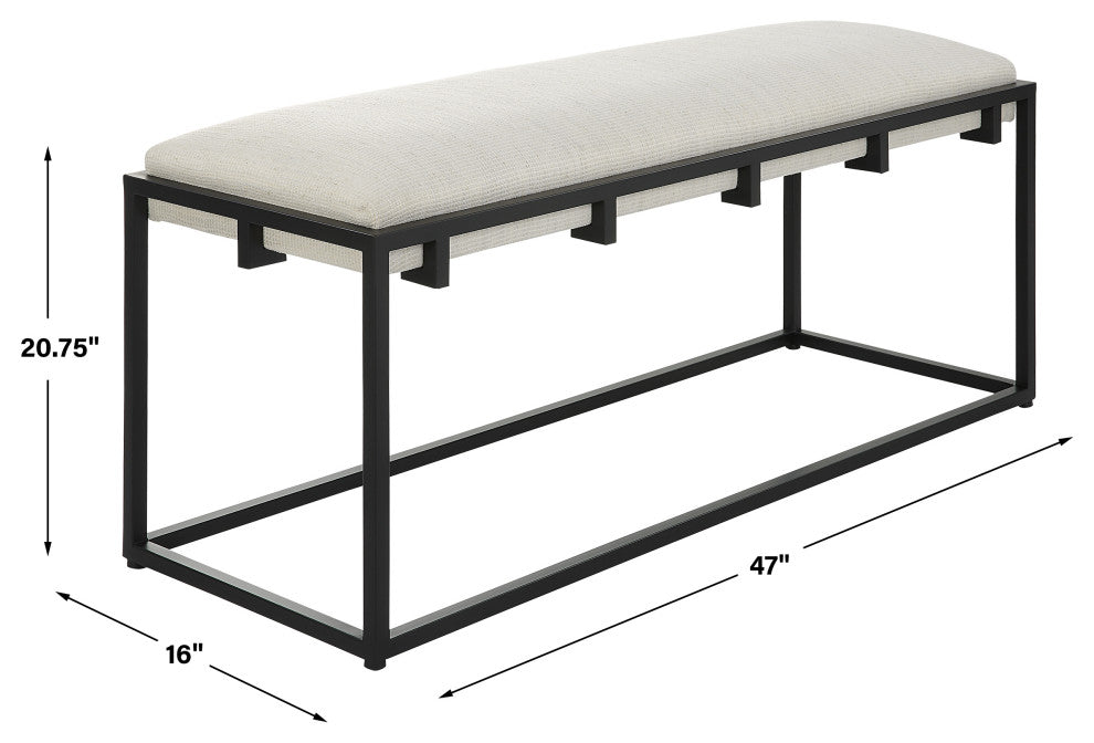 Uttermost Paradox Iron & Fabric Bench