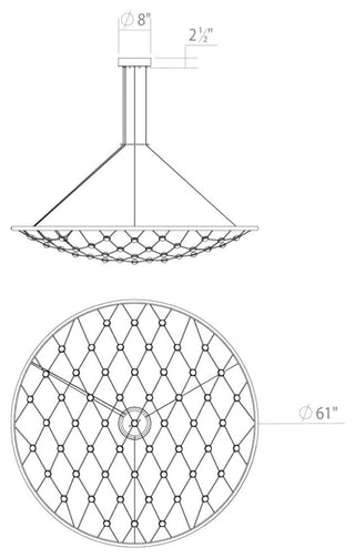 Sonneman 1899.C Constellation Galaxy Matrix 61"W LED Suspension - Bright Satin