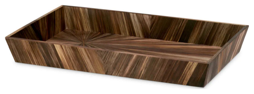 Brown Marquetry Desk Tray, Eichholtz Harvard, Small
