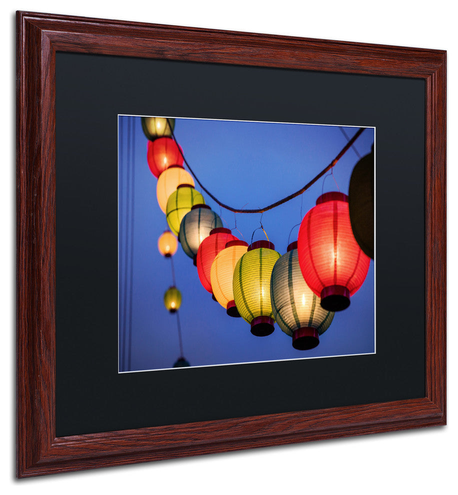 Jason Shaffer 'Oberlin Lanterns' Matted Framed Art, Wood Frame, Black Mat, 20x16