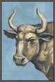 "Bull Attitude" Floater Framed Painting Print on Canvas, 16"x24"
