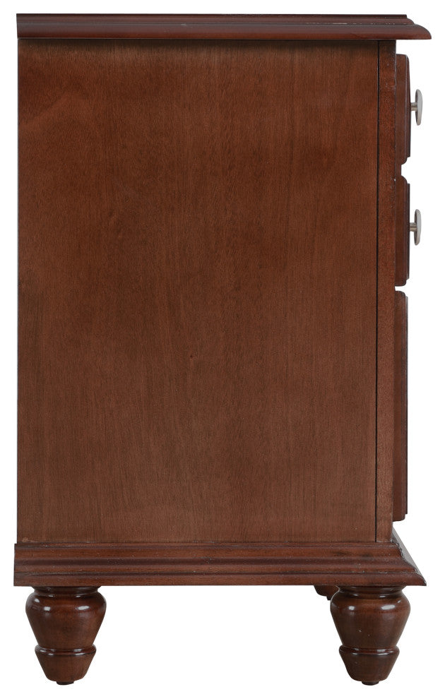 Summit 5 Drawer Cappuccino Nightstand, 27"x16"x24"