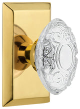 Studio Plate Double Dummy Crystal Victorian Knob, Polished Brass, STUCVI