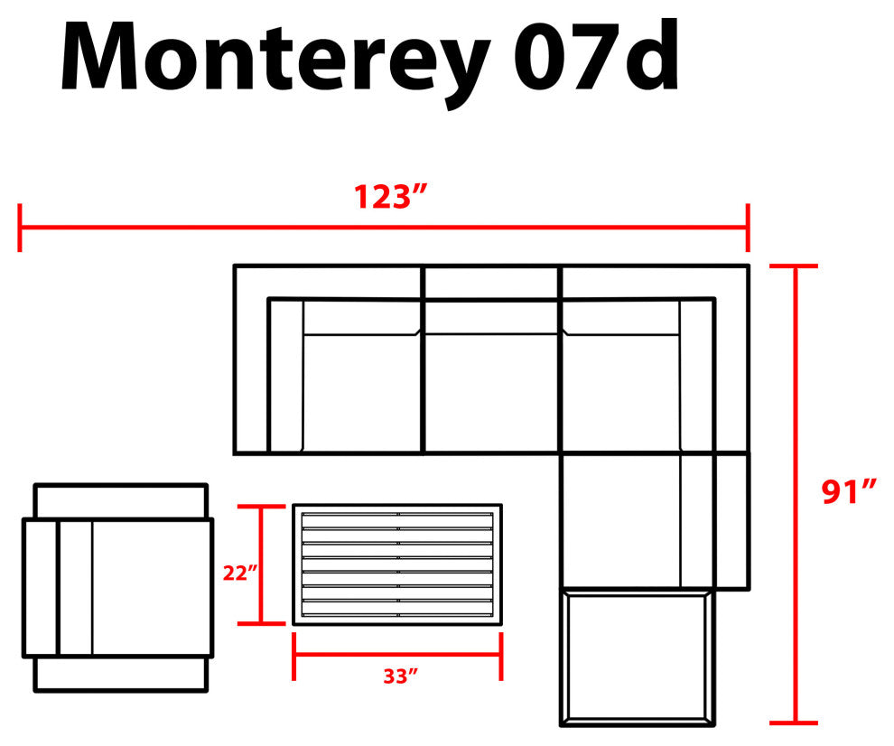 Monterey 7 Piece Outdoor Wicker Patio Furniture Set 07d